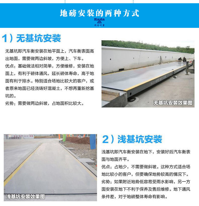 汽車(chē)衡的2種安裝方式